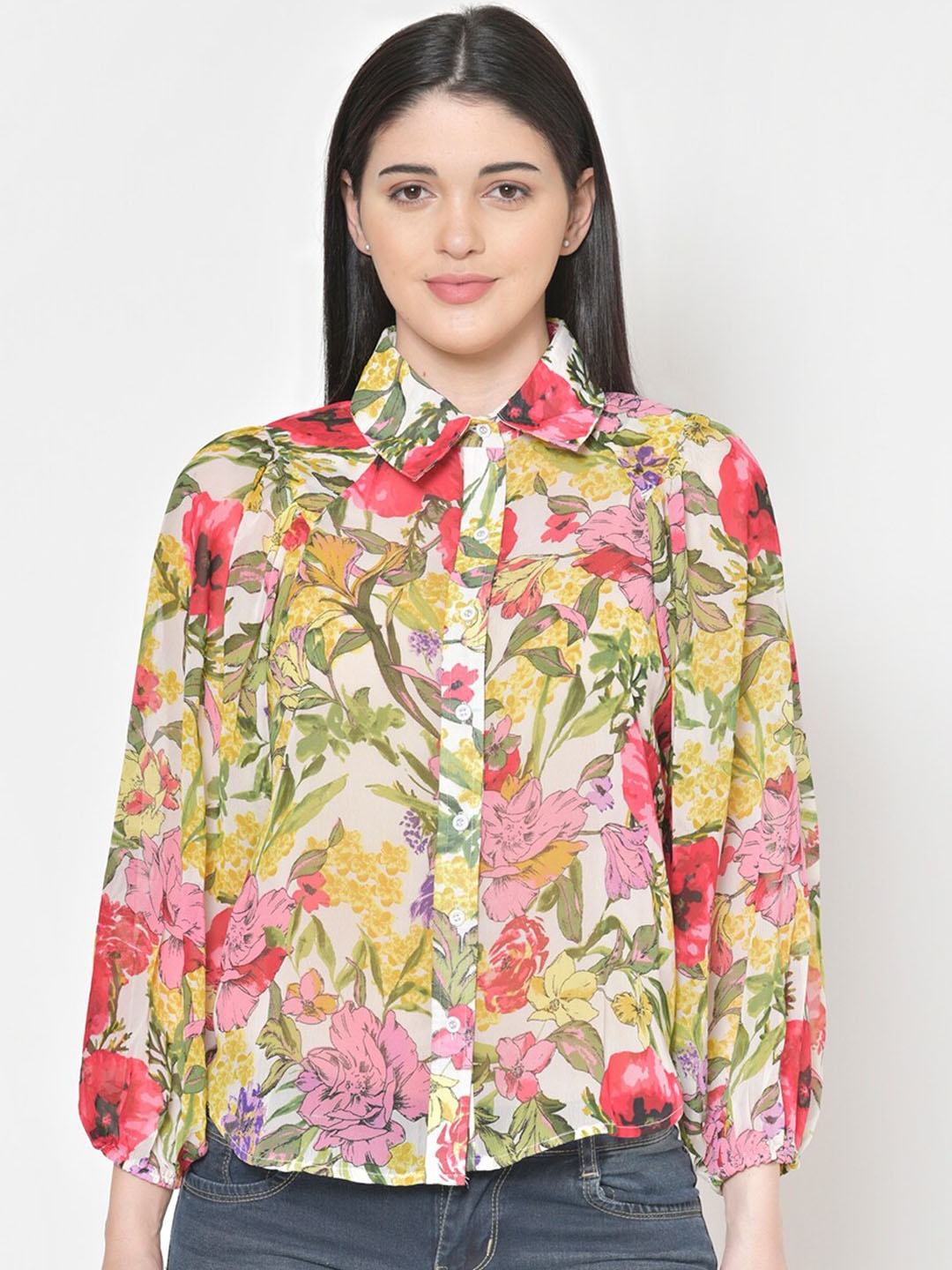 

Cation Women Multicoloured Tailored Fit Printed Casual Shirt, Multi