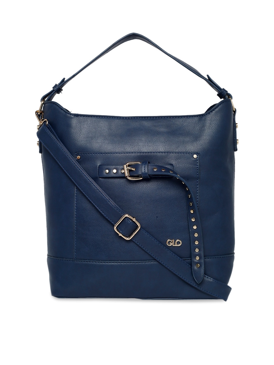 

Globus Navy Blue Solid Hobo Bag