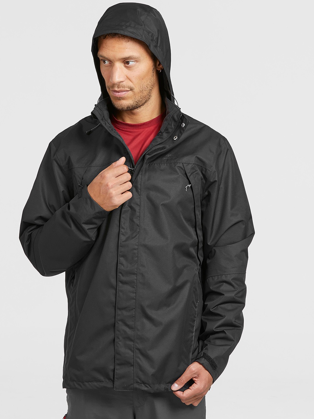 

Quechua By Decathlon Men Black Solid Water Resistant Mountain Hiking and Trekking Jacket MH100