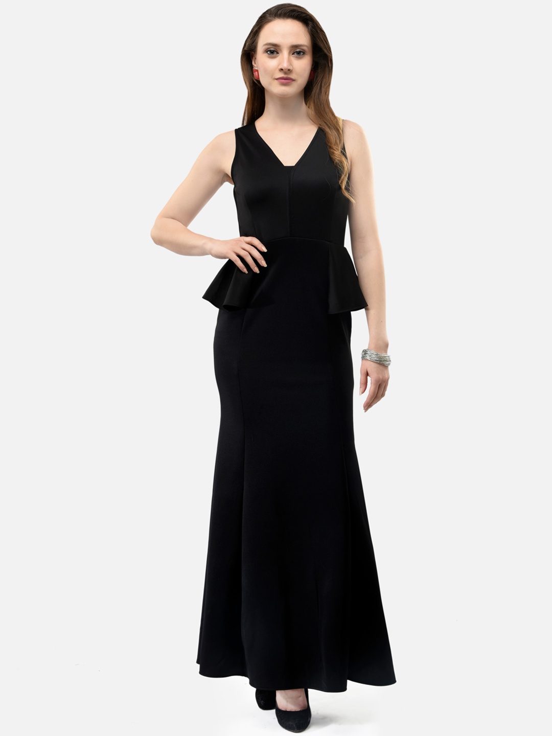

V&M Women Black Solid Maxi Dress