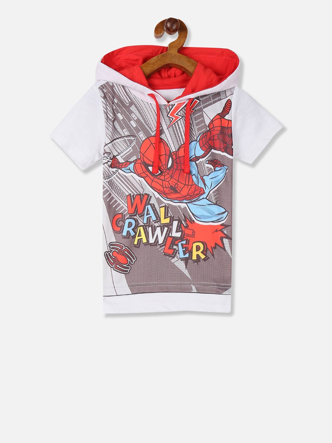 

Colt Boys White & Grey Superman Printed Hood T-shirt