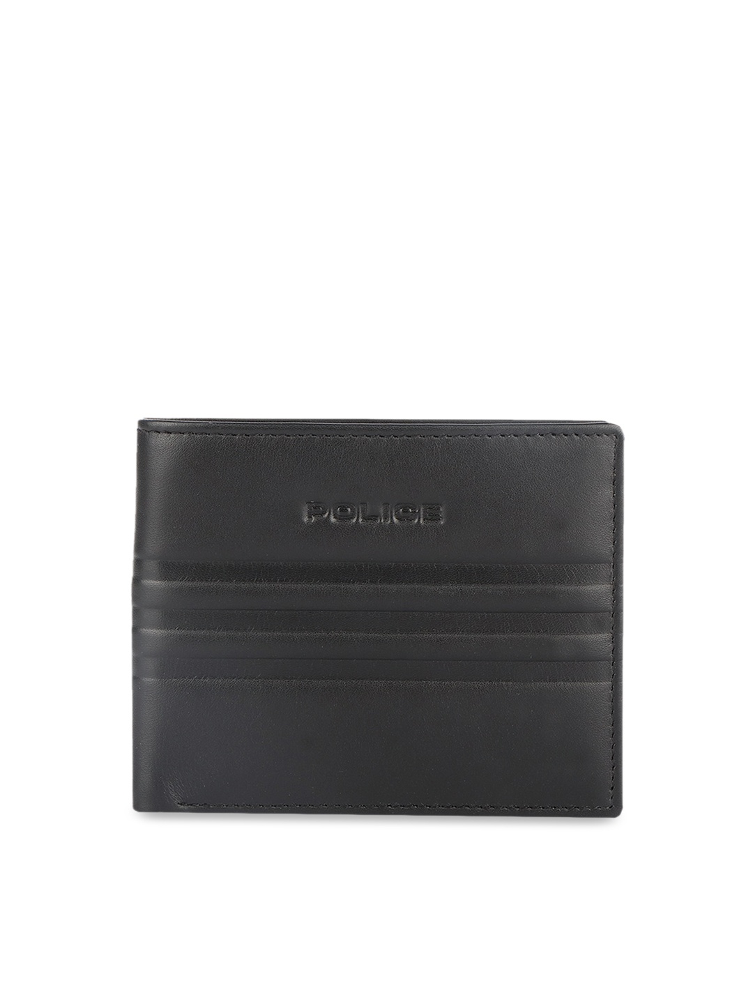 

Police Men Black Solid Two Fold Genuine Leather Wallet