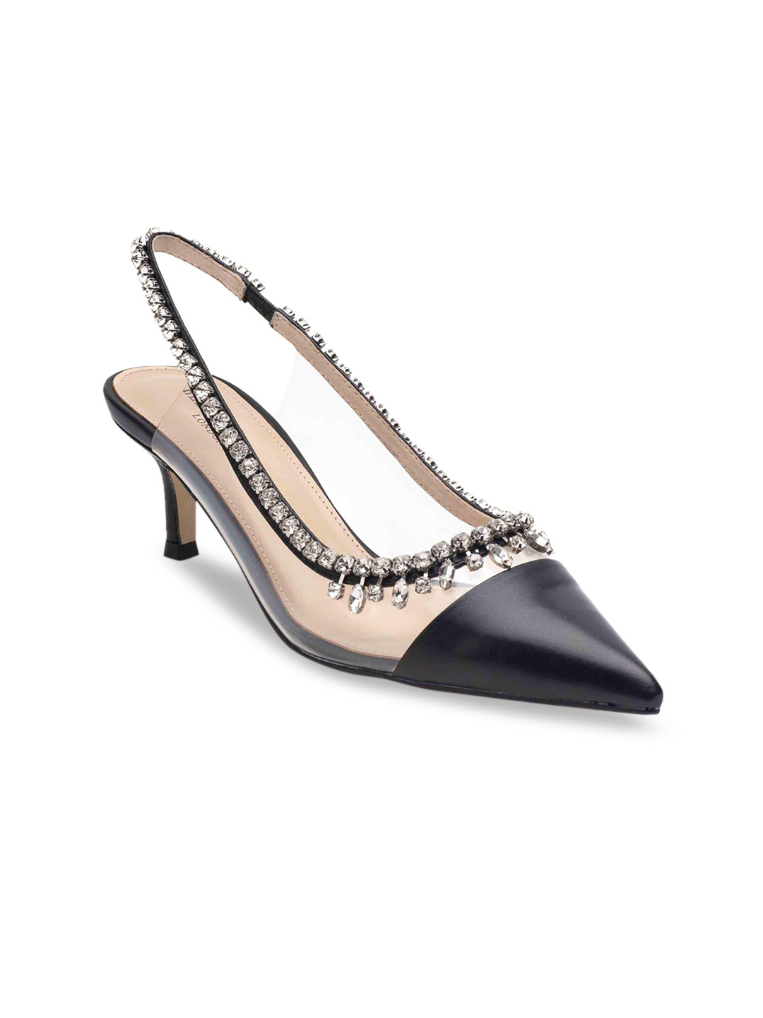 

Heel & Buckle London Women Black Embellished Leather Pumps