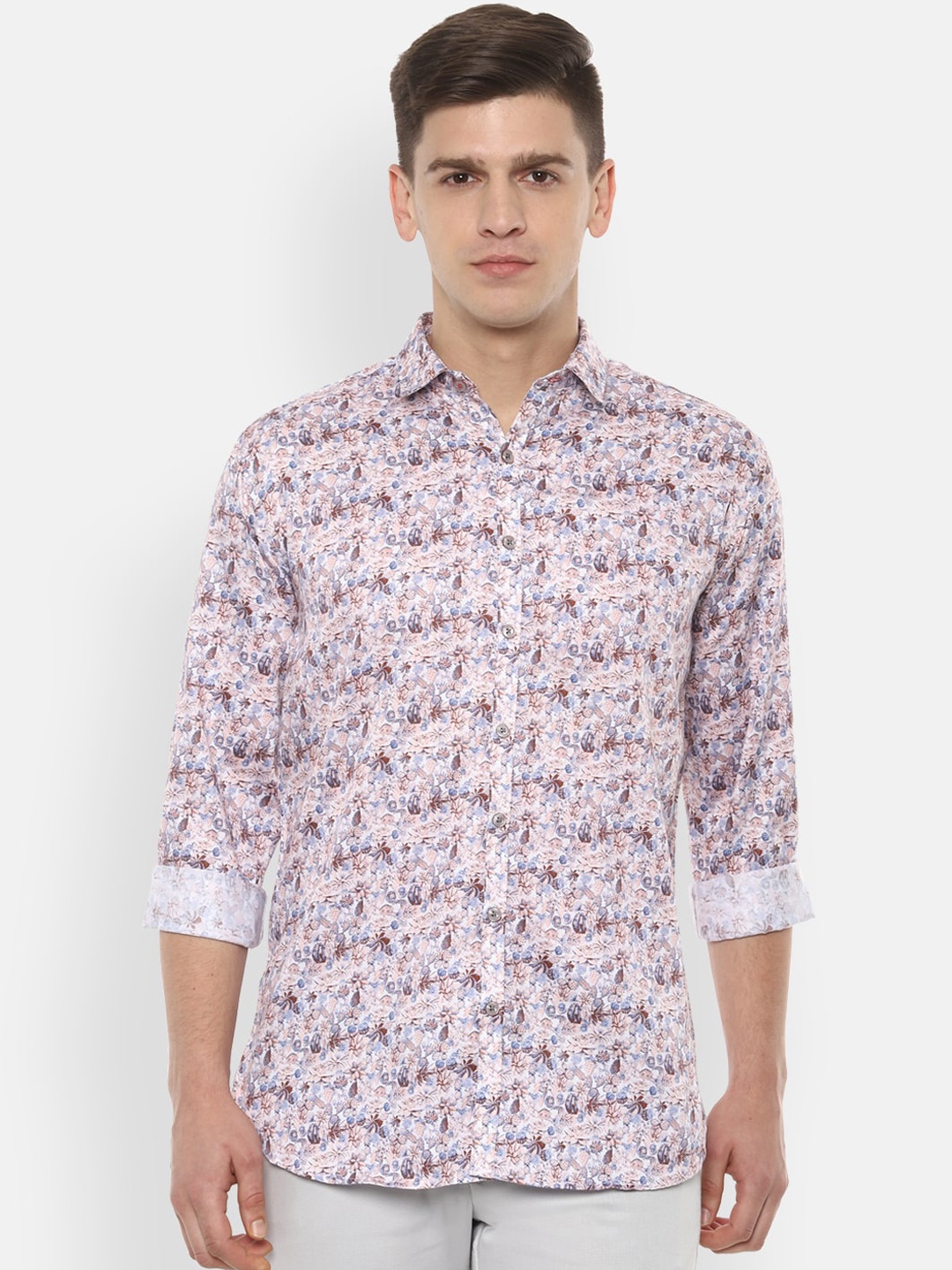 

V Dot Men Multicoloured Slim Fit Printed Casual Shirt, Multi