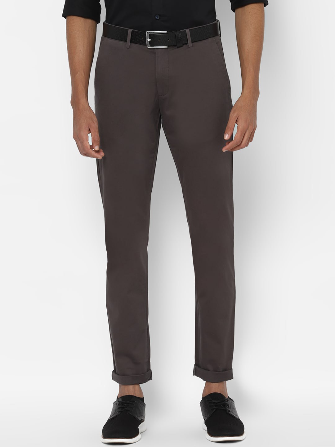 

Allen Solly Men Grey Slim Fit Solid Regular Trousers