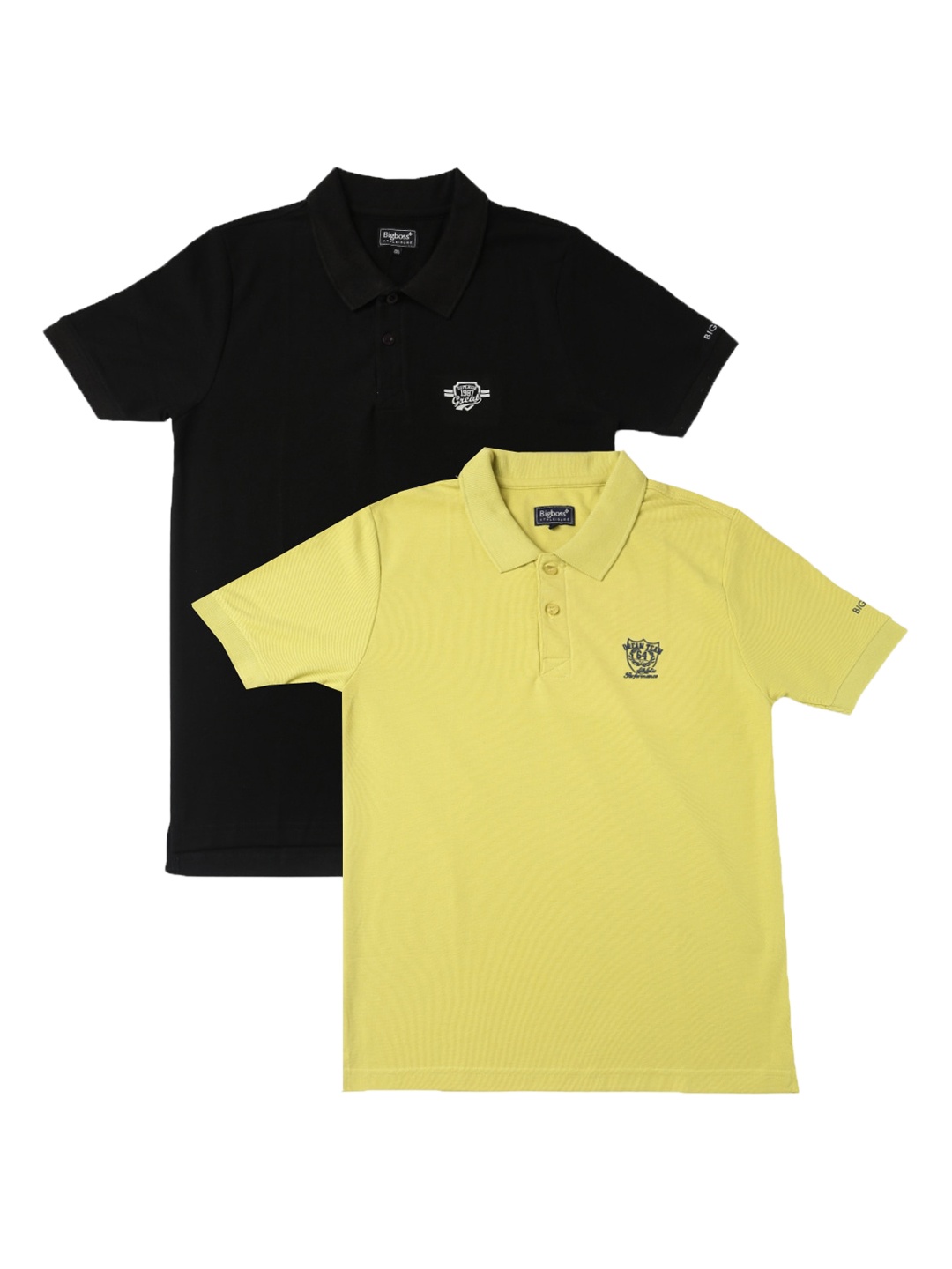 

Dollar Boys Pack of 2 Solid Polo Collar T-shirt, Yellow