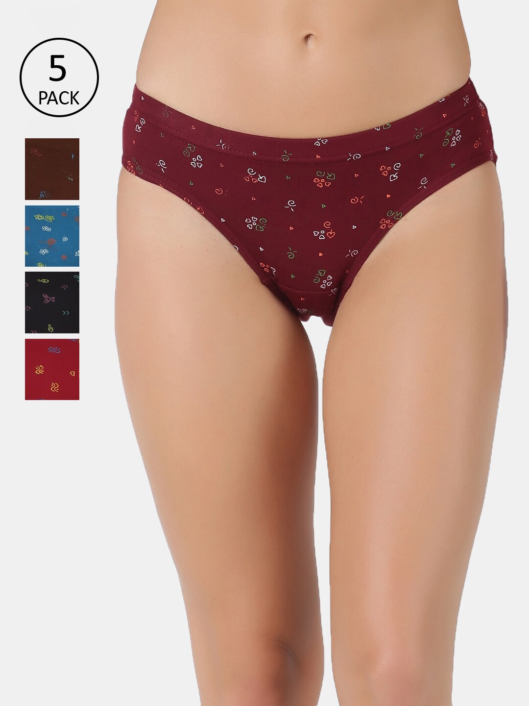 

Dollar Women Pack of 5 Assorted Hipster Briefs MLHPT-01P-PO5-ASST1