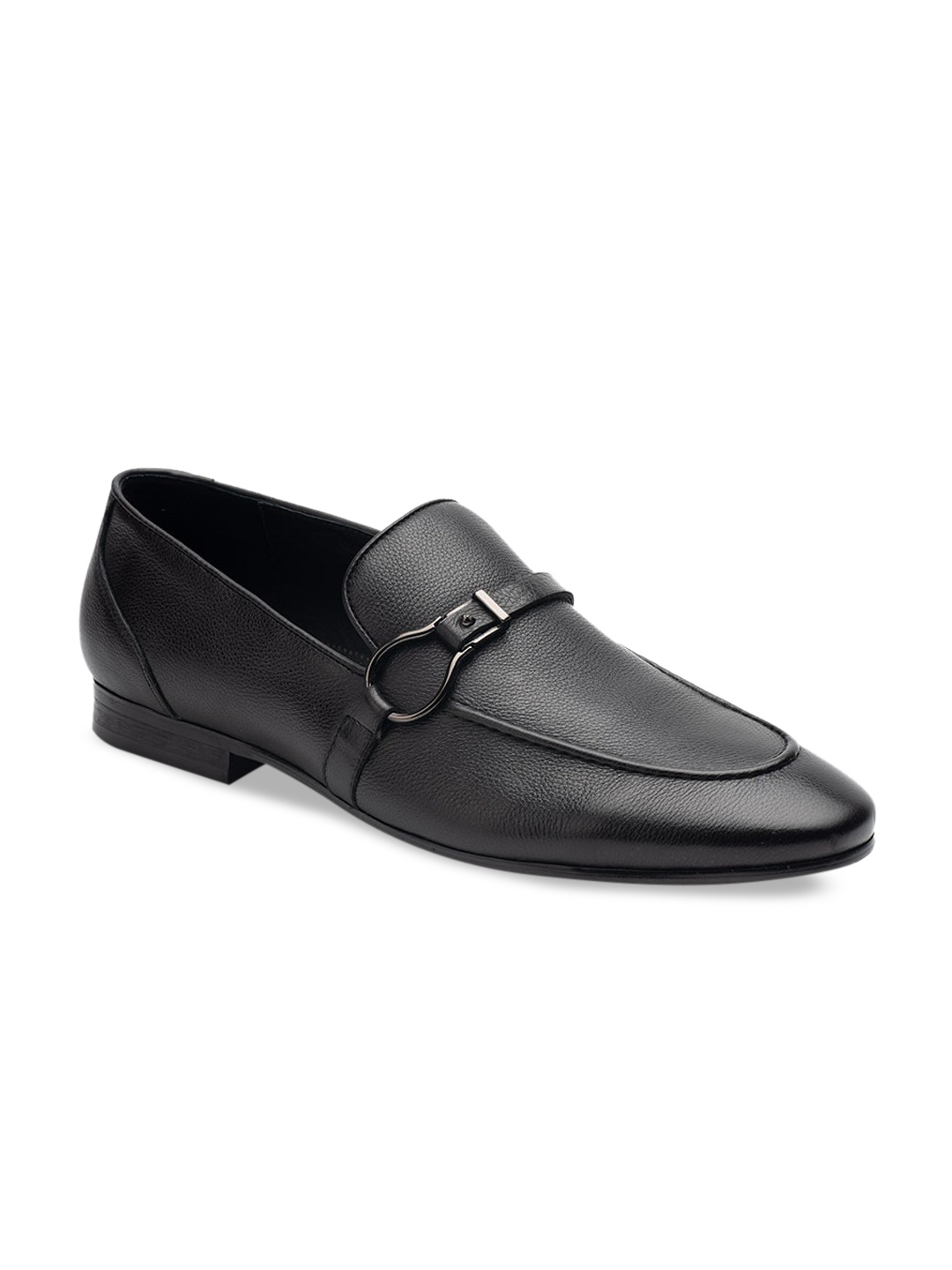 Heel & Buckle London Men Black Solid Leather Formal Slip-Ons