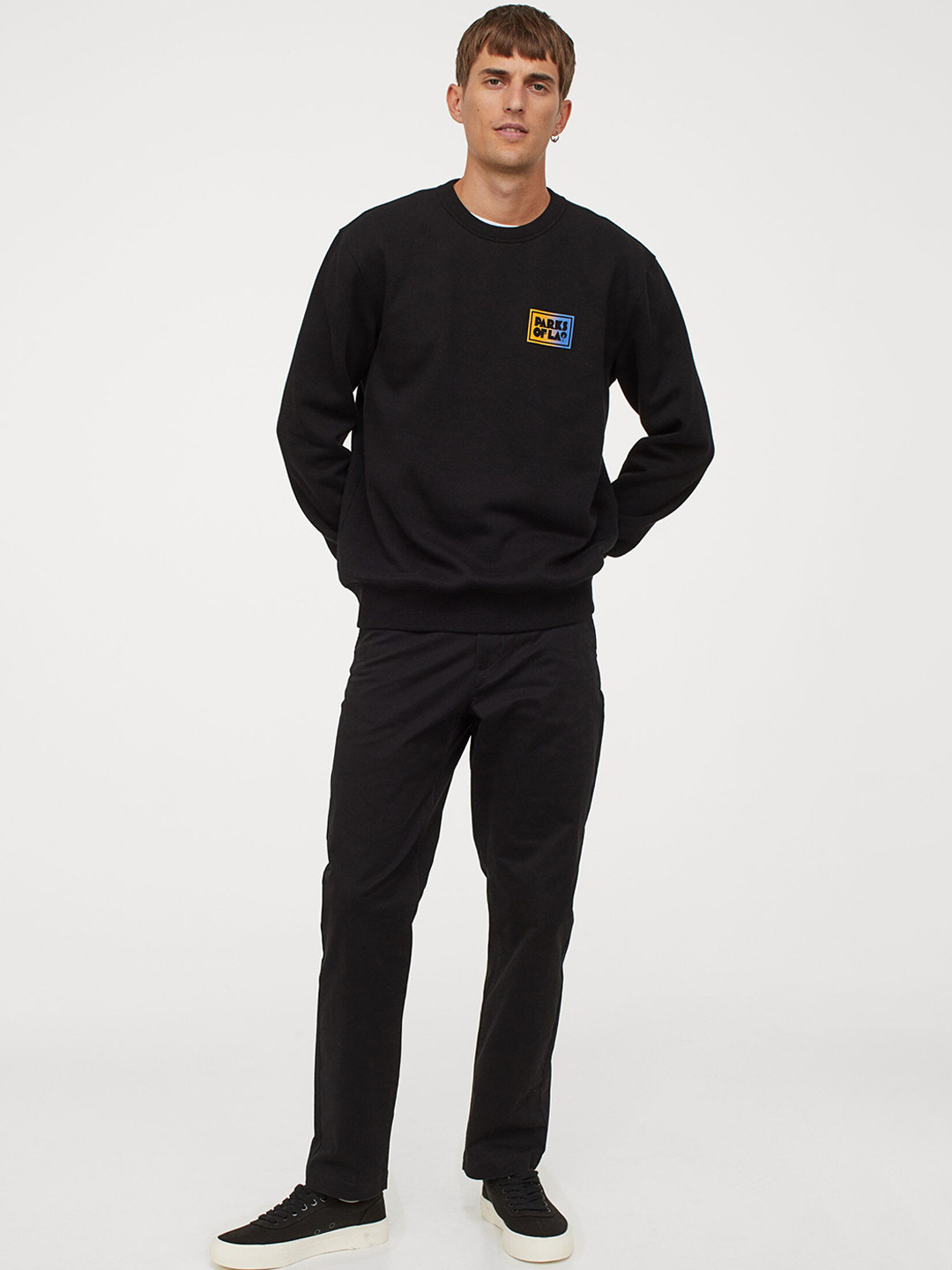 

H&M Men Black Cotton Chinos