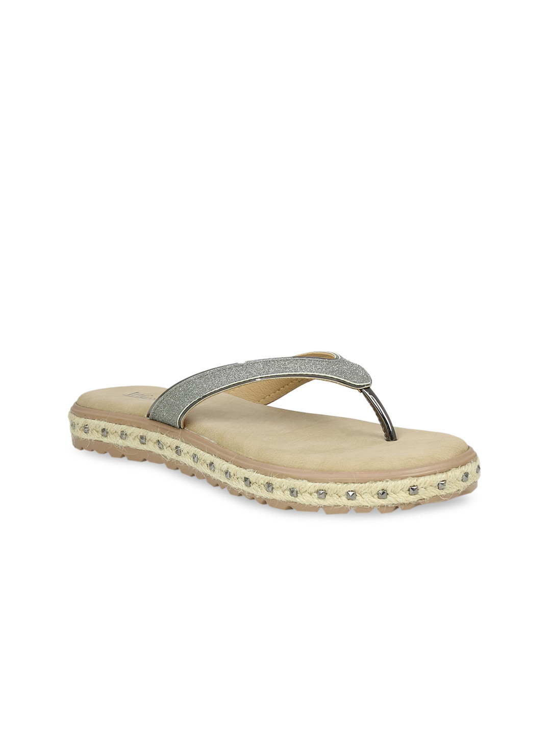 

Inc 5 Women Grey Solid Suede Open Toe Flats
