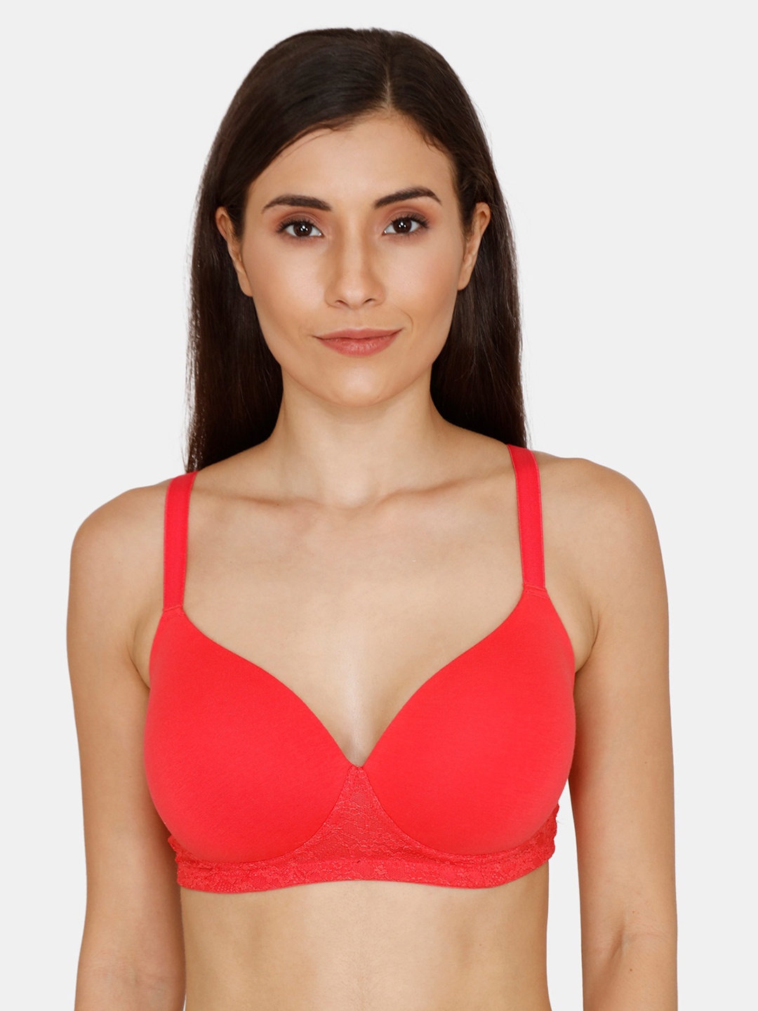 

Zivame Red Solid Non-Wired Lightly Padded T-shirt Bra ZI1782FASH00RED