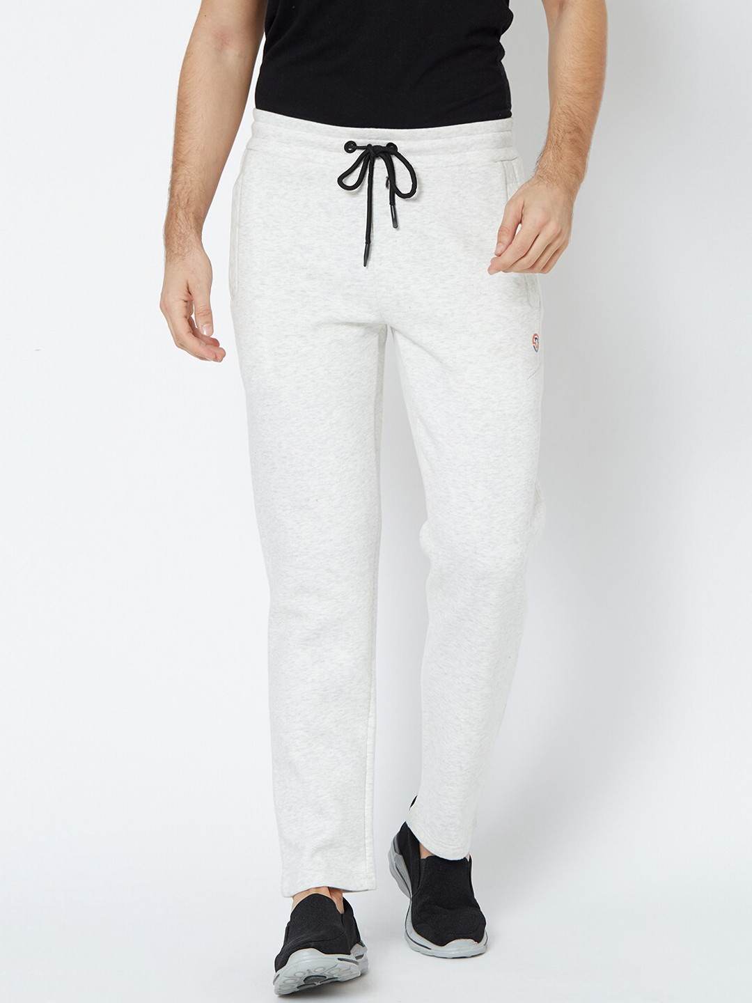 

Sweet Dreams Men Off-White Solid Straight-Fit Joggers