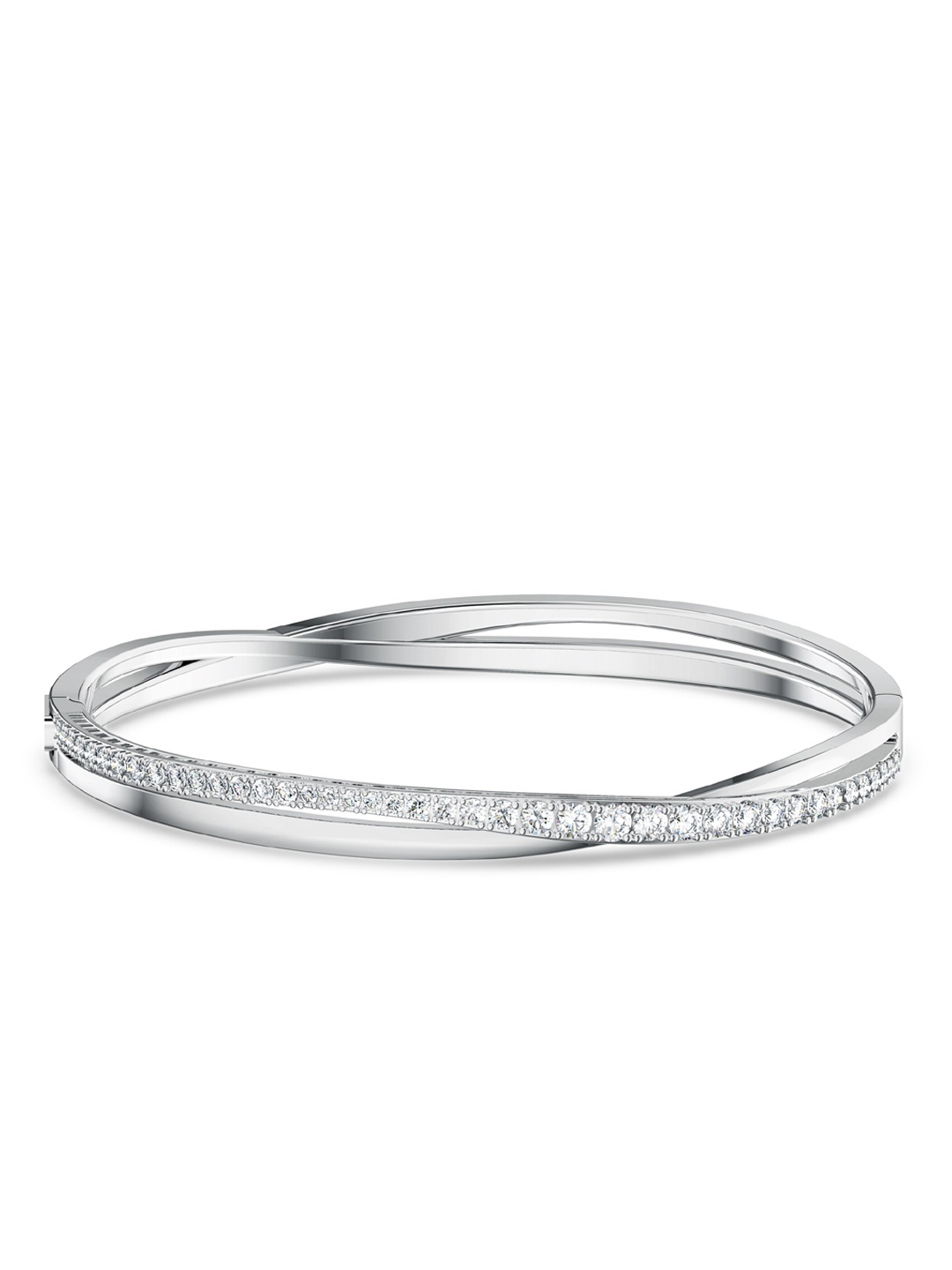 SWAROVSKI Rhodium-Plated Twist Rows Bracelet, White