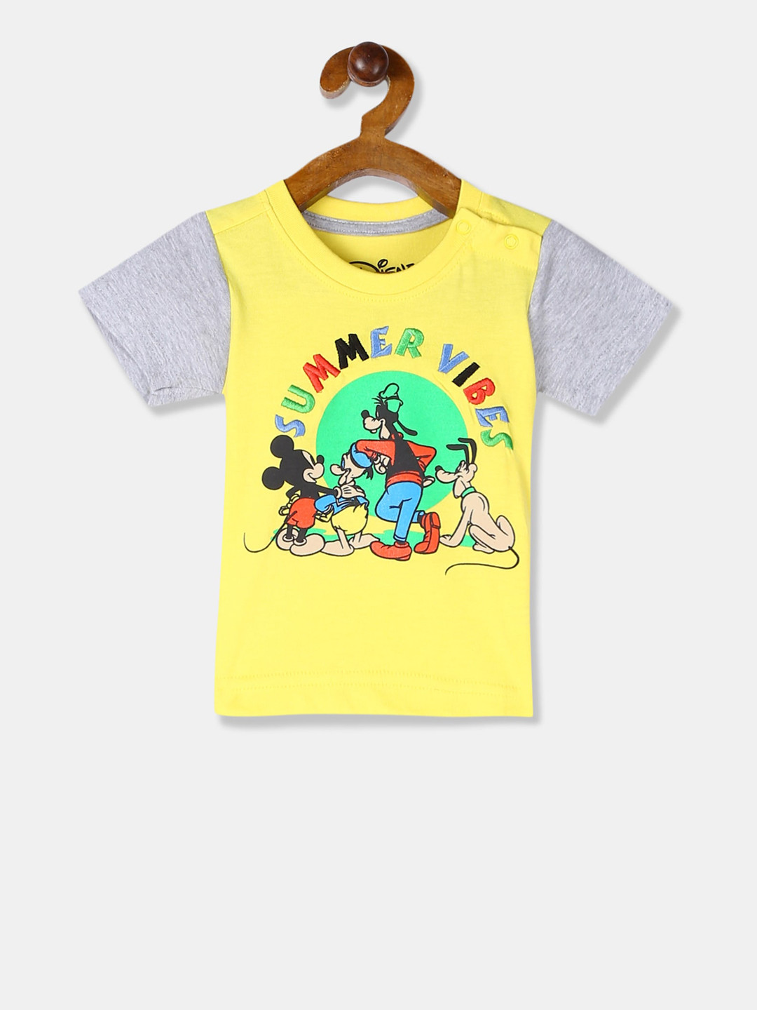 

Colt Boys Yellow Mickey & Friends Printed Round Neck T-shirt