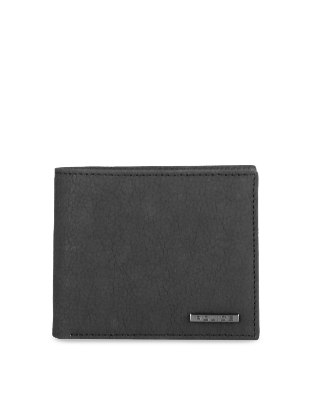 

Police Men Black Solid Two Fold Genuine Leather Wallet