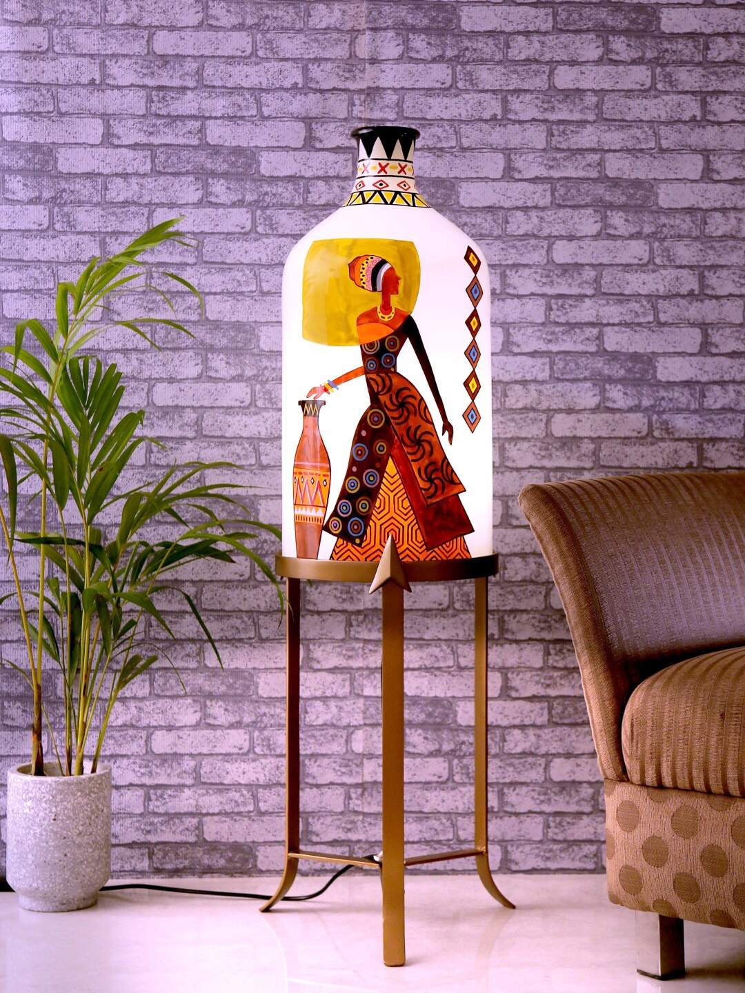

POSH-N-PLUSH Multicoloured Solid Traditional Novel Lamp, Multi