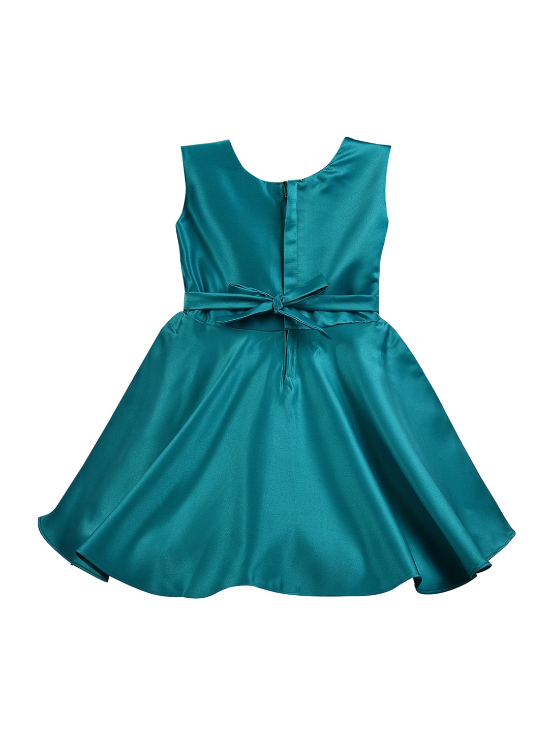 

Wish Karo Girls Green Solid Fit and Flare Dress