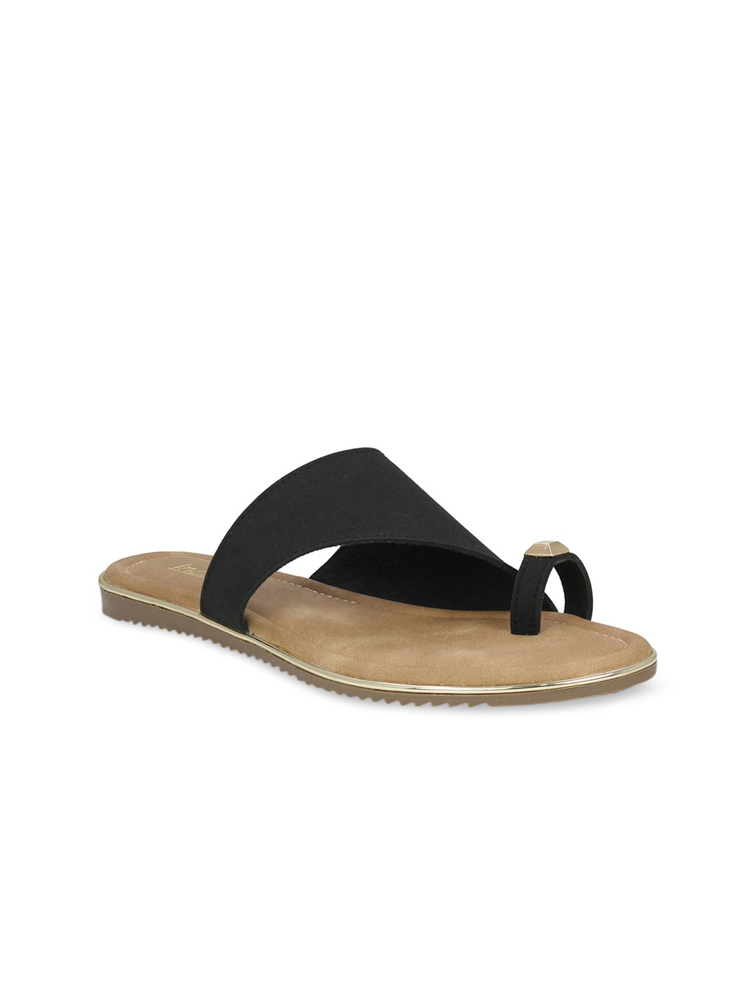 

Inc 5 Women Black Solid Fabric One Toe Flats
