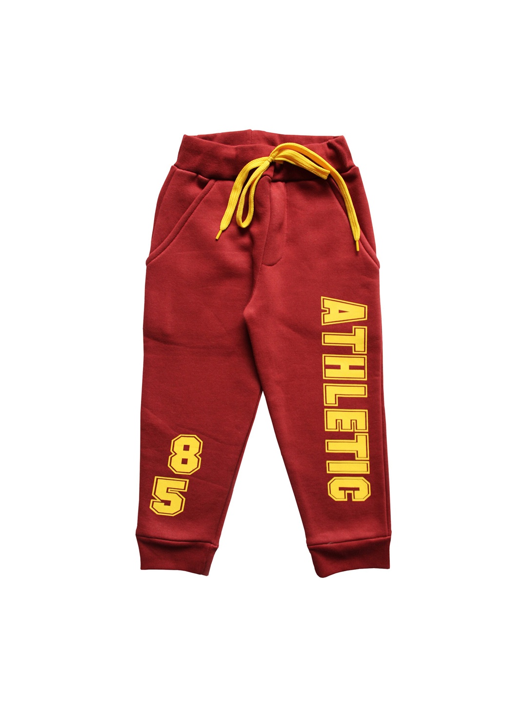 

KiddoPanti Boys Maroon Printed Straight-Fit Joggers