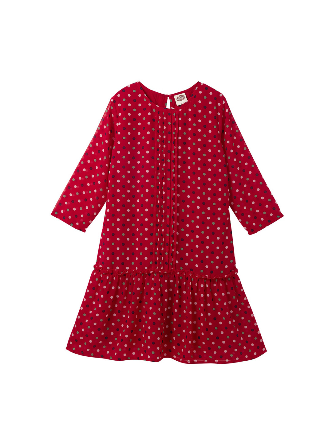 

Cub McPaws Girls Red Printed Drop-Waist Dress