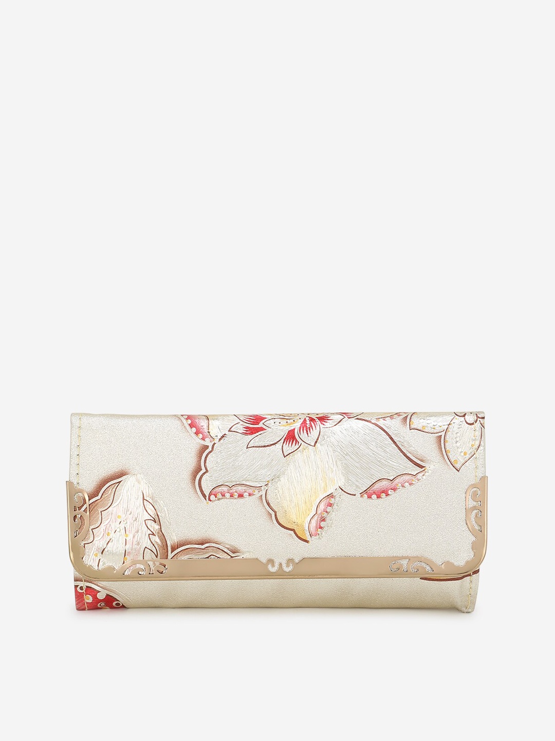 

Element Cart Cream-Coloured Printed Clutch