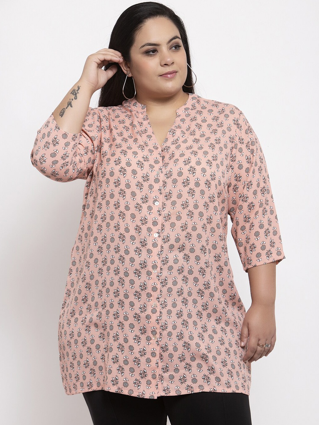 

plusS Women Pink Printed Tunic