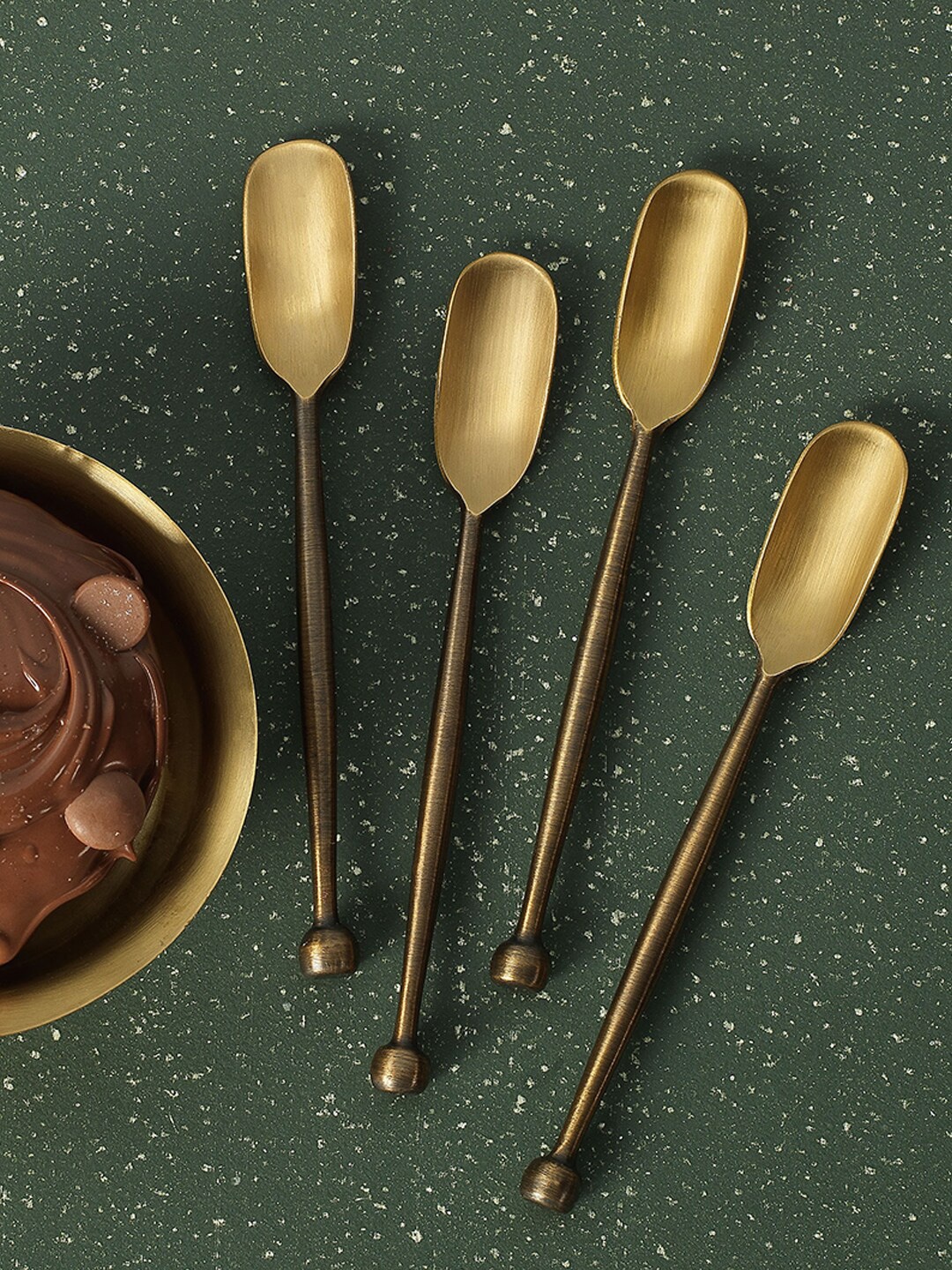 

ellementry Set Of 4 Gold-Toned Ice Cream Spoon Set