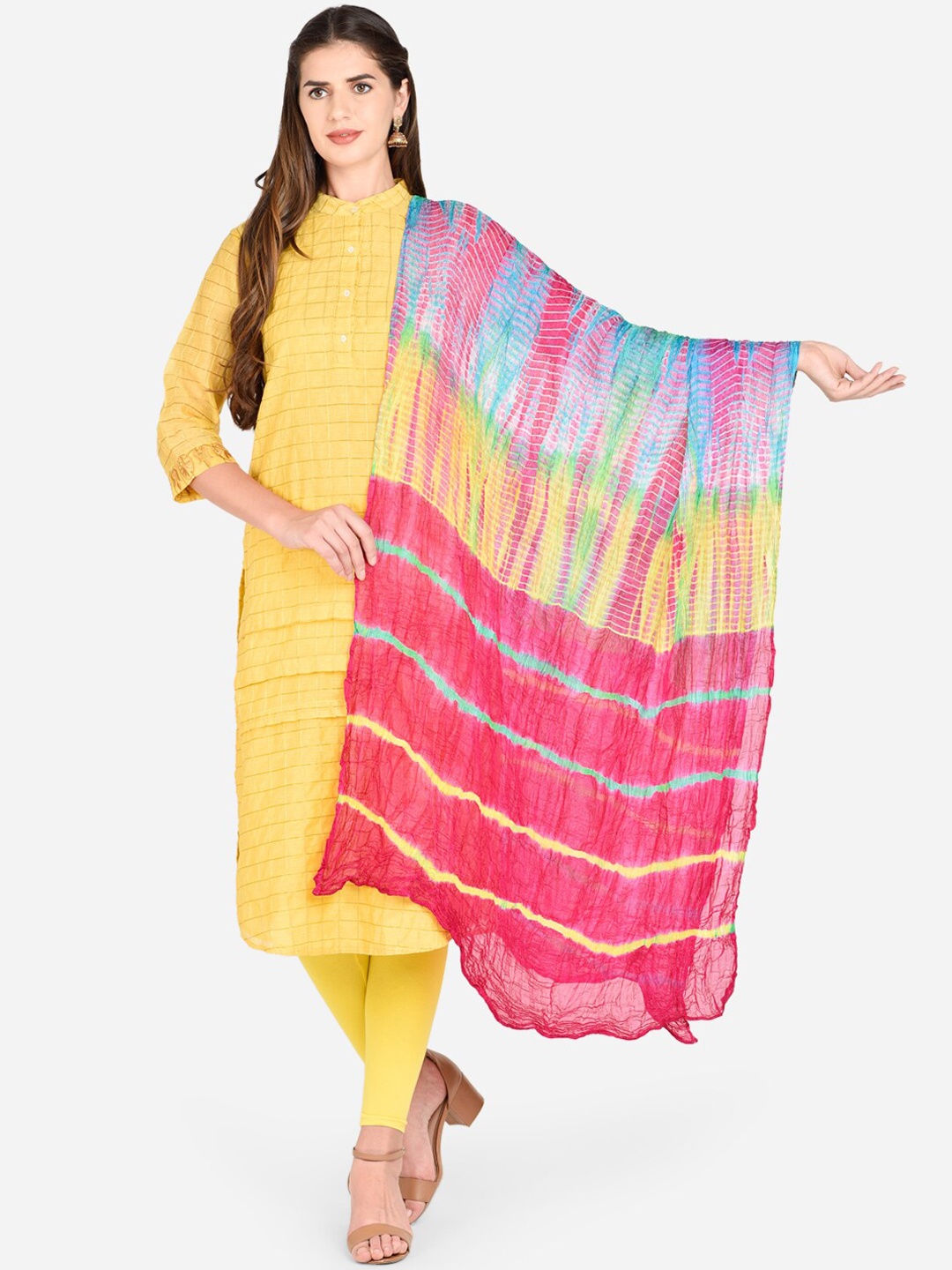 

Dupatta Bazaar Multicoloured Leheriya Dupatta, Multi