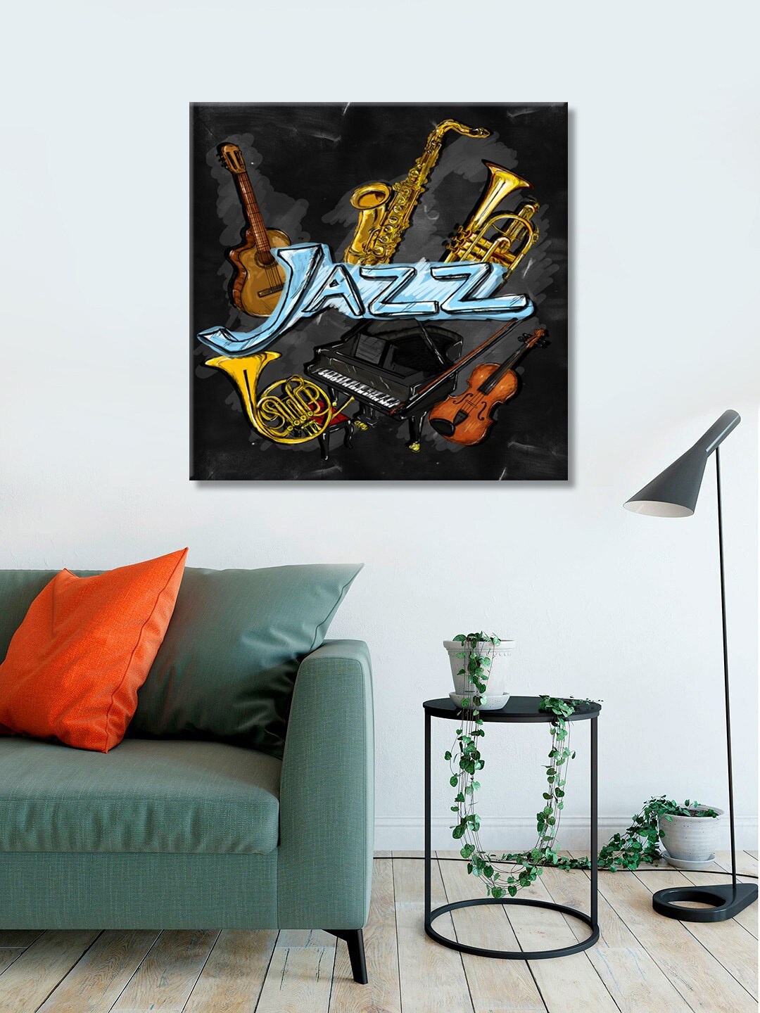 

999Store Black Instrument Jazz Peinture Wall Art
