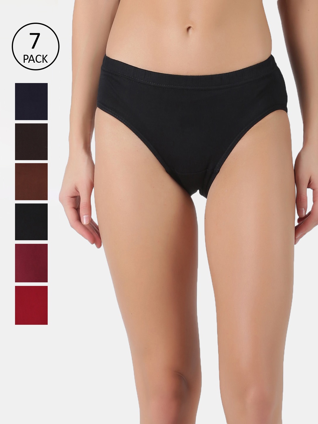 

Dollar Women Pack of 7 Assorted Hipster Briefs MLHPT-01S-PO7-ASST