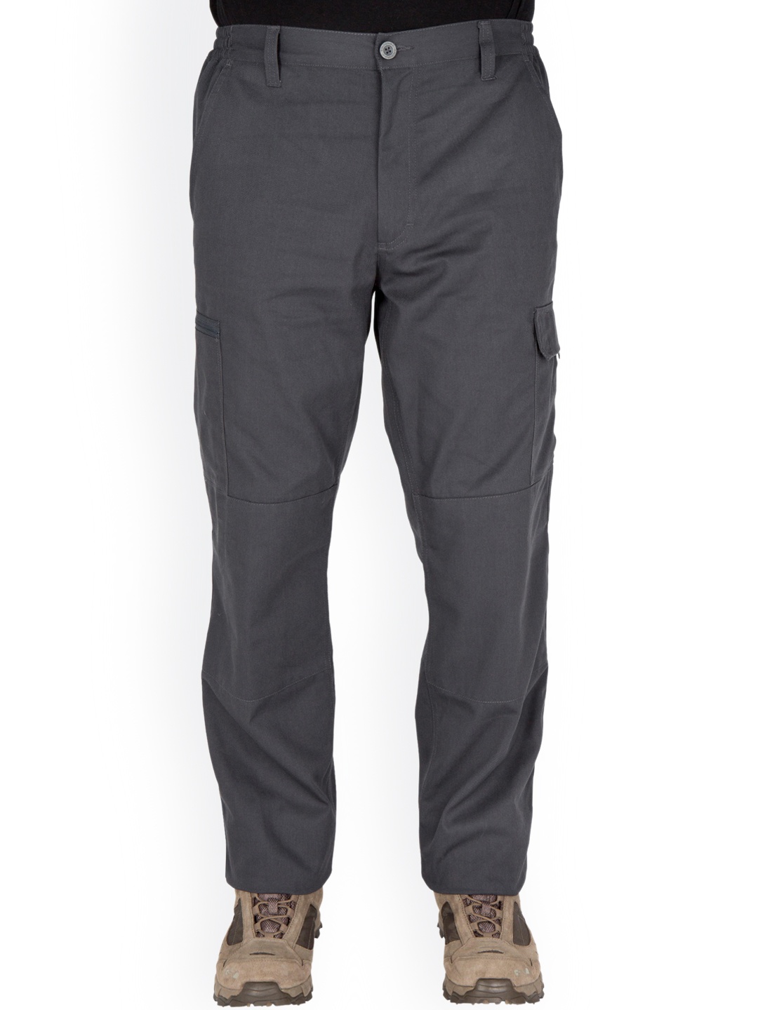 SOLOGNAC By Decathlon Men Regular Fit Hiking Cargo Trousers, Grey