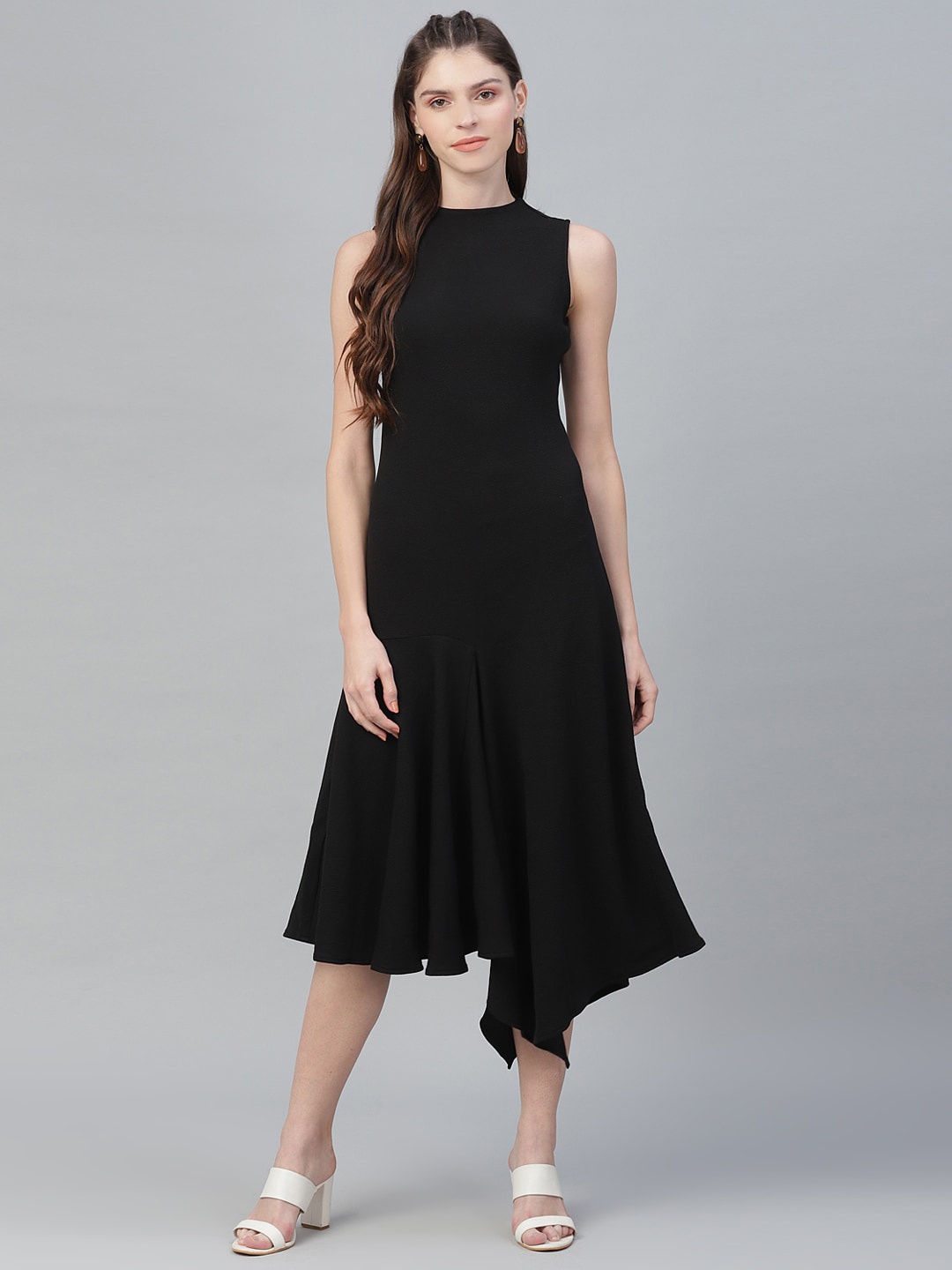 

Athena Women Black Solid A-Line Dress