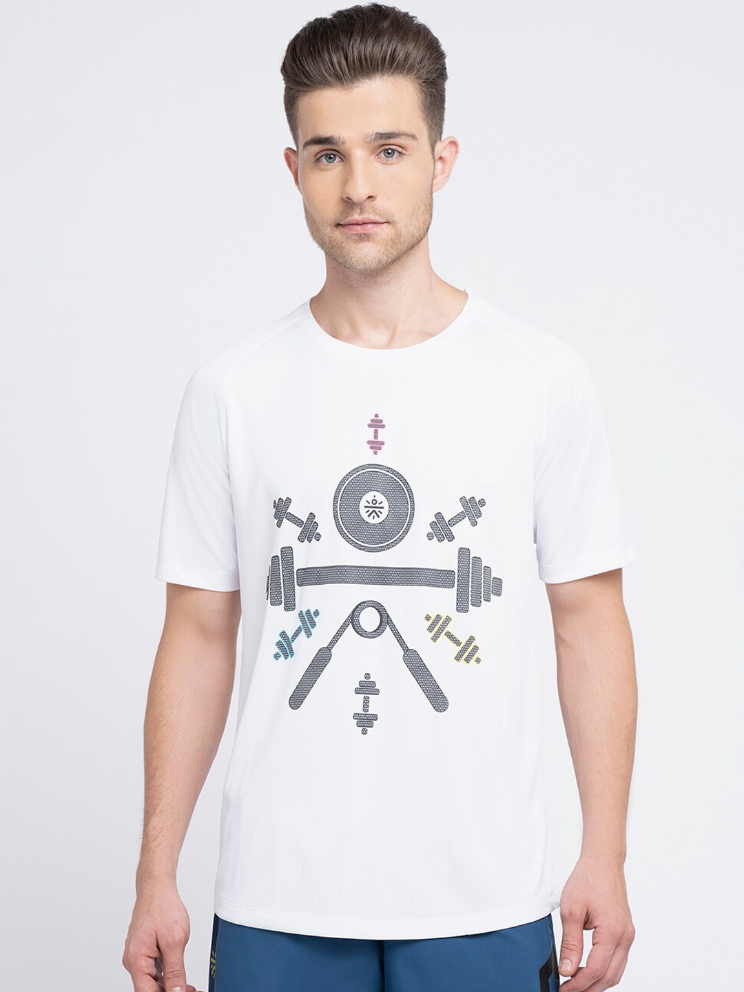 

Cultsport Men White Printed Round Neck T-shirt