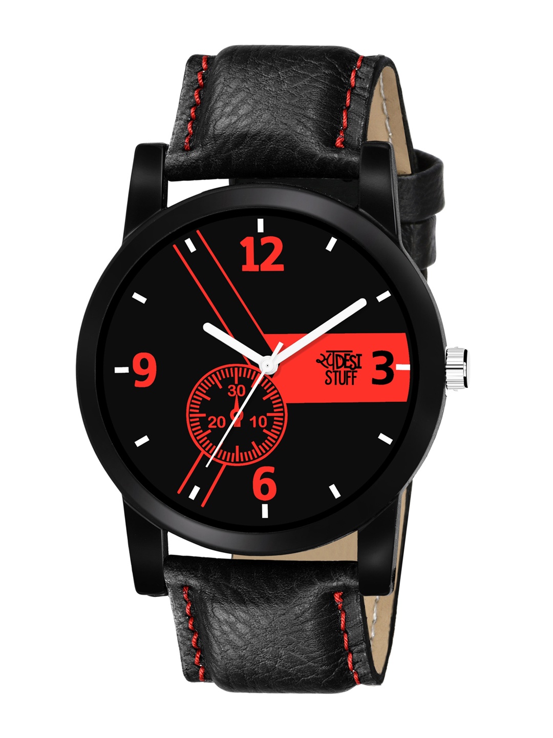 

SWADESI STUFF Boys Black & Orange Analogue Watch LR 1 RED
