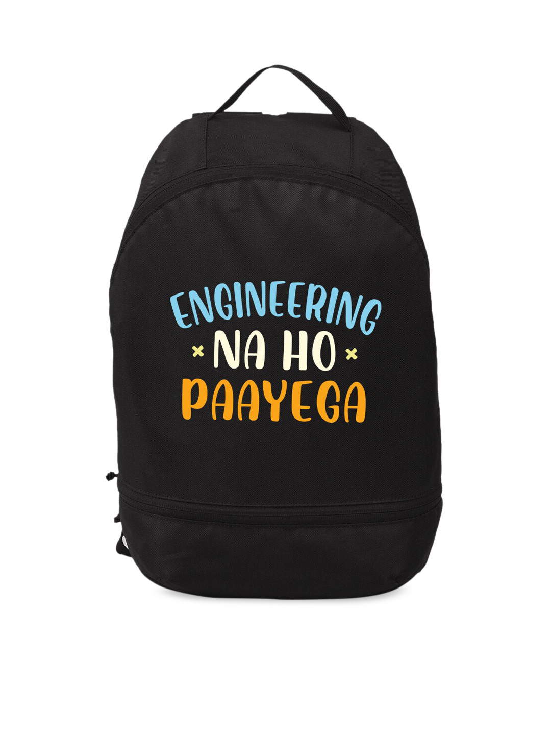 

Bewakoof Adults-Unisex Black Typography Backpack