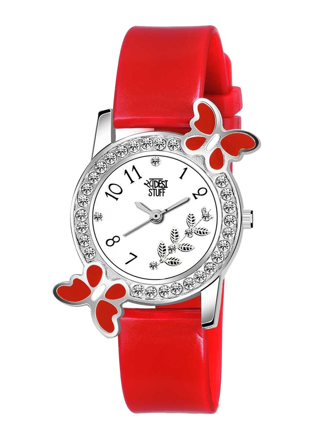 

SWADESI STUFF Girls Red & Silver-Toned Analogue Watch SDS 261