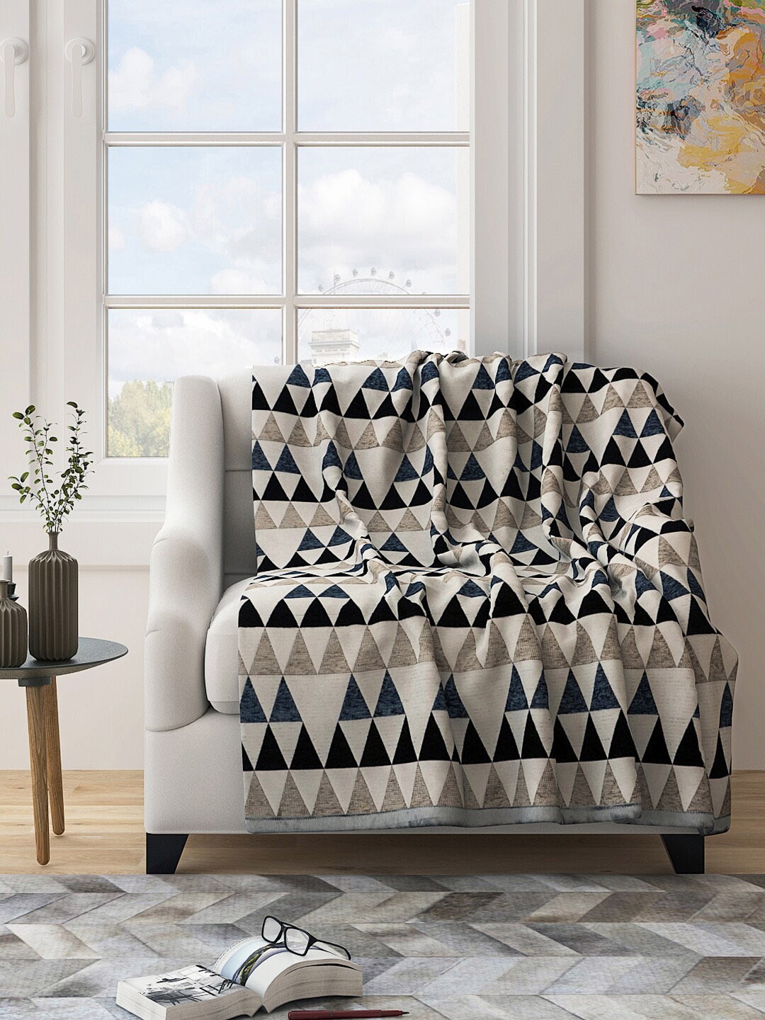 

Saral Home Grey Geometric Print Single Seater Sofa Throw