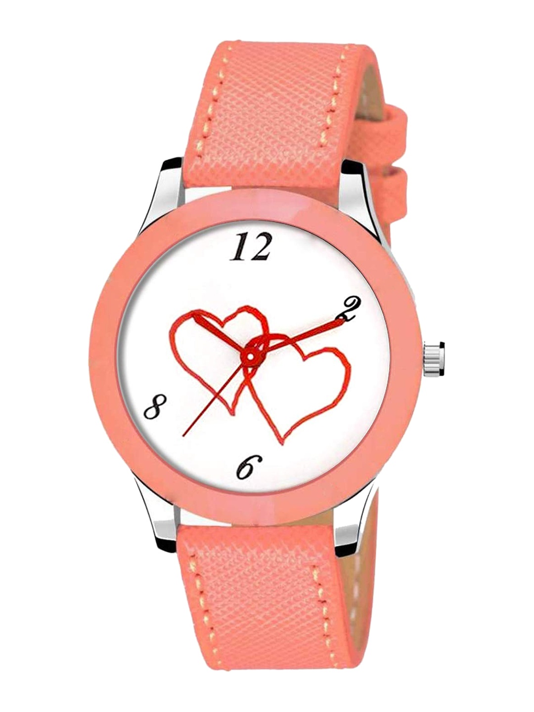 SWADESI STUFF Girls White Analogue Watch cutglass redheart
