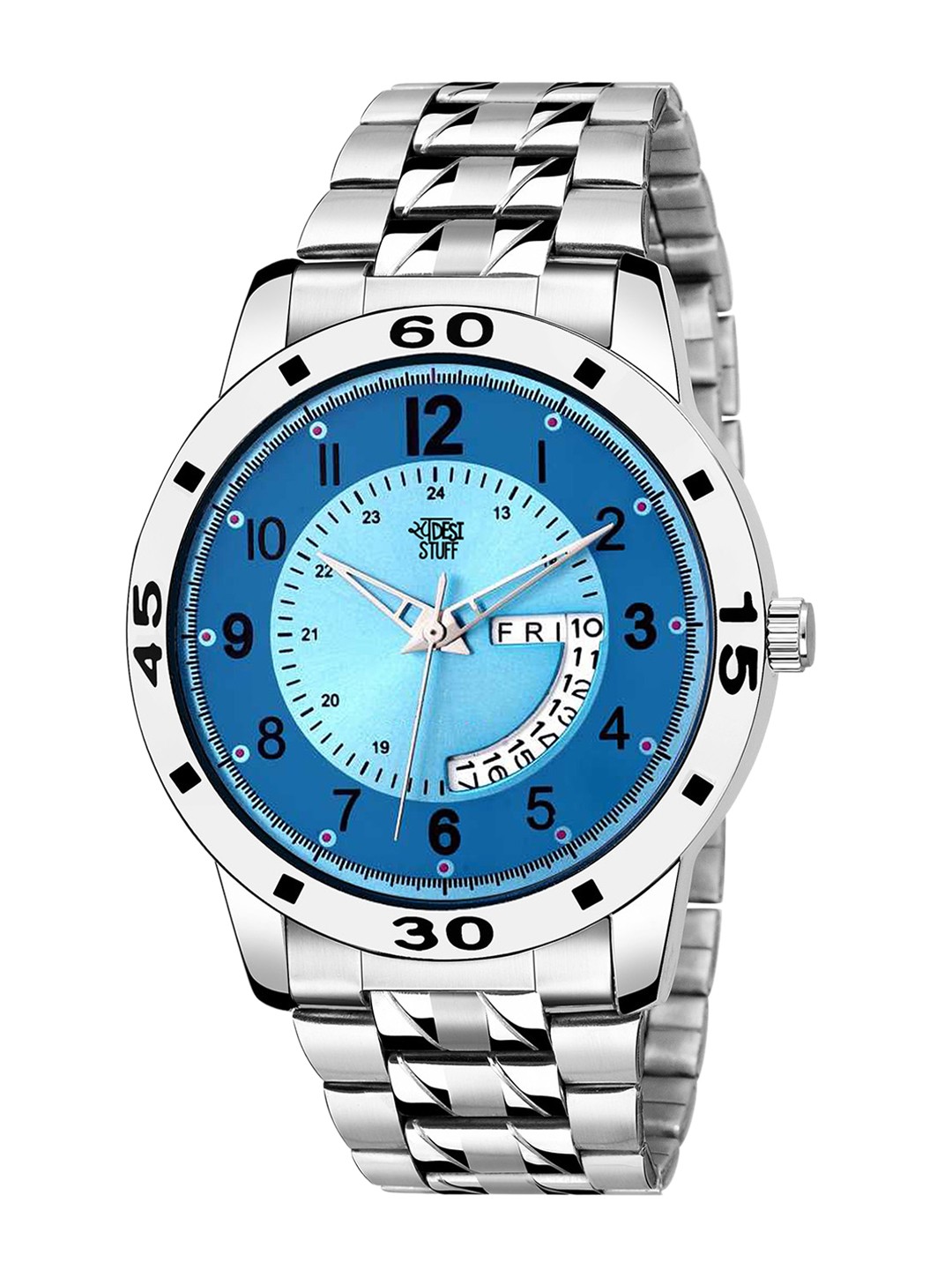 

SWADESI STUFF Boys Silver-Toned & Blue Analogue Watch SDS 99