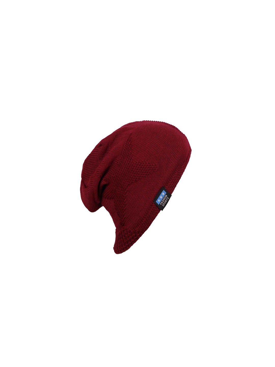 

Bunnywave Unisex Maroon Self Design Beanie