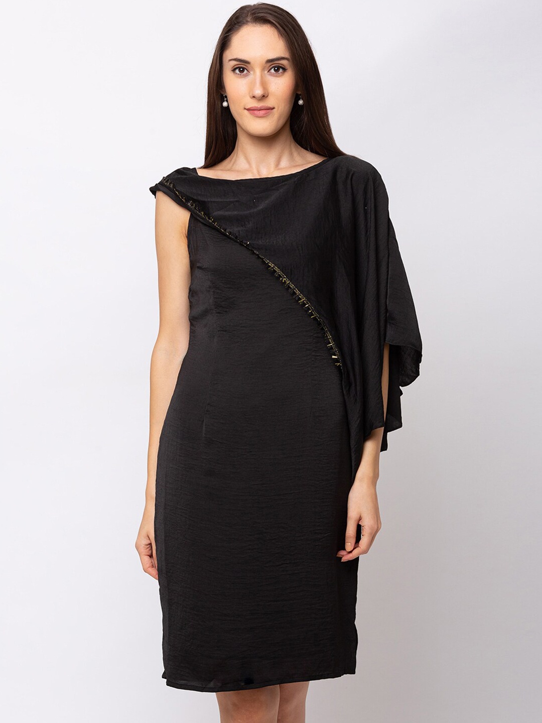

SHECZZAR Women Black Solid Sheath Dress