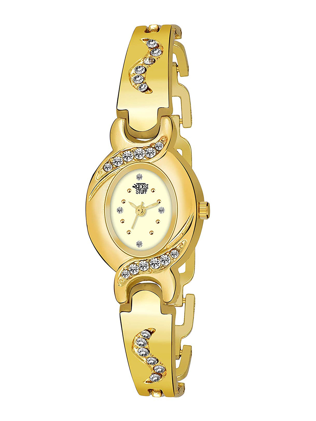 

SWADESI STUFF Girls Gold-Toned Analogue Watch