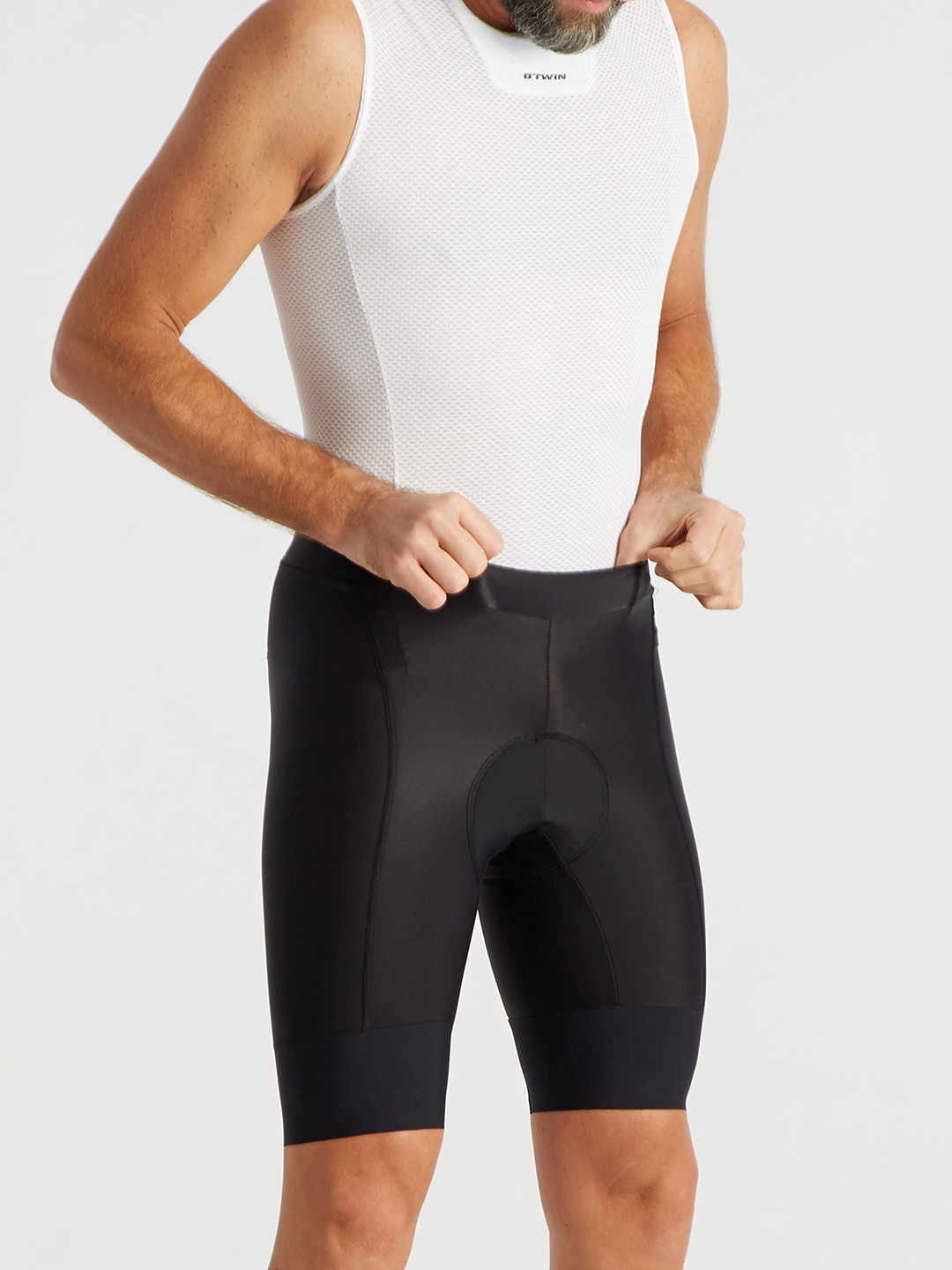 

TRIBAN By Decathlon Men Black Solid Road Cycling and Bike Touring Bibless Shorts RC500