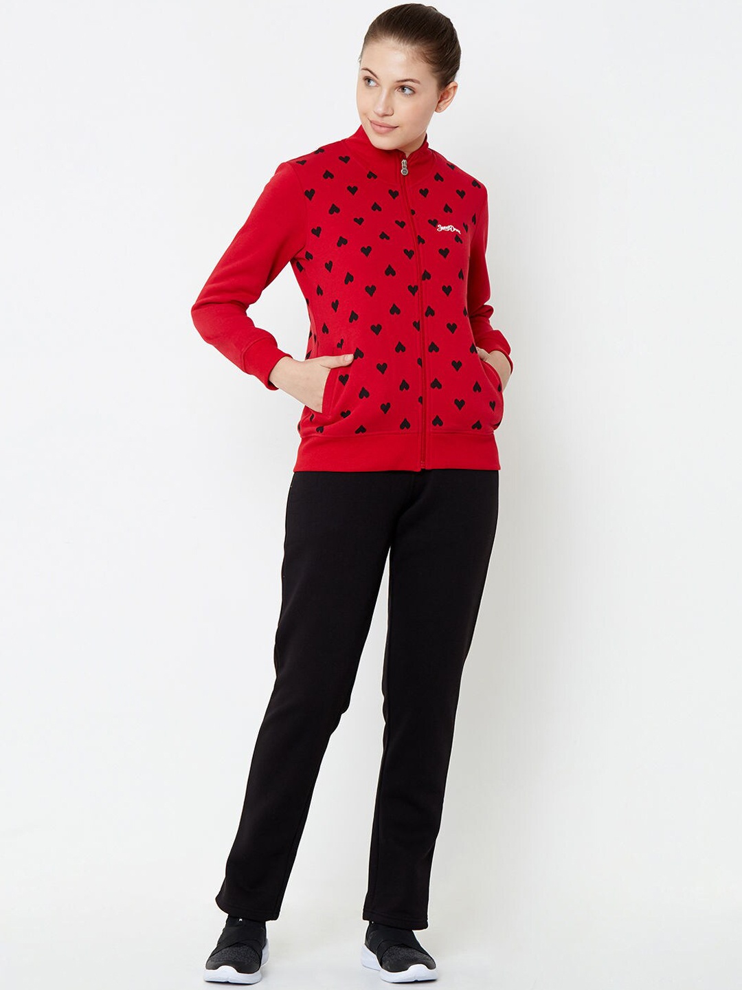 

Sweet Dreams Women Red & Black Printed Tracksuit