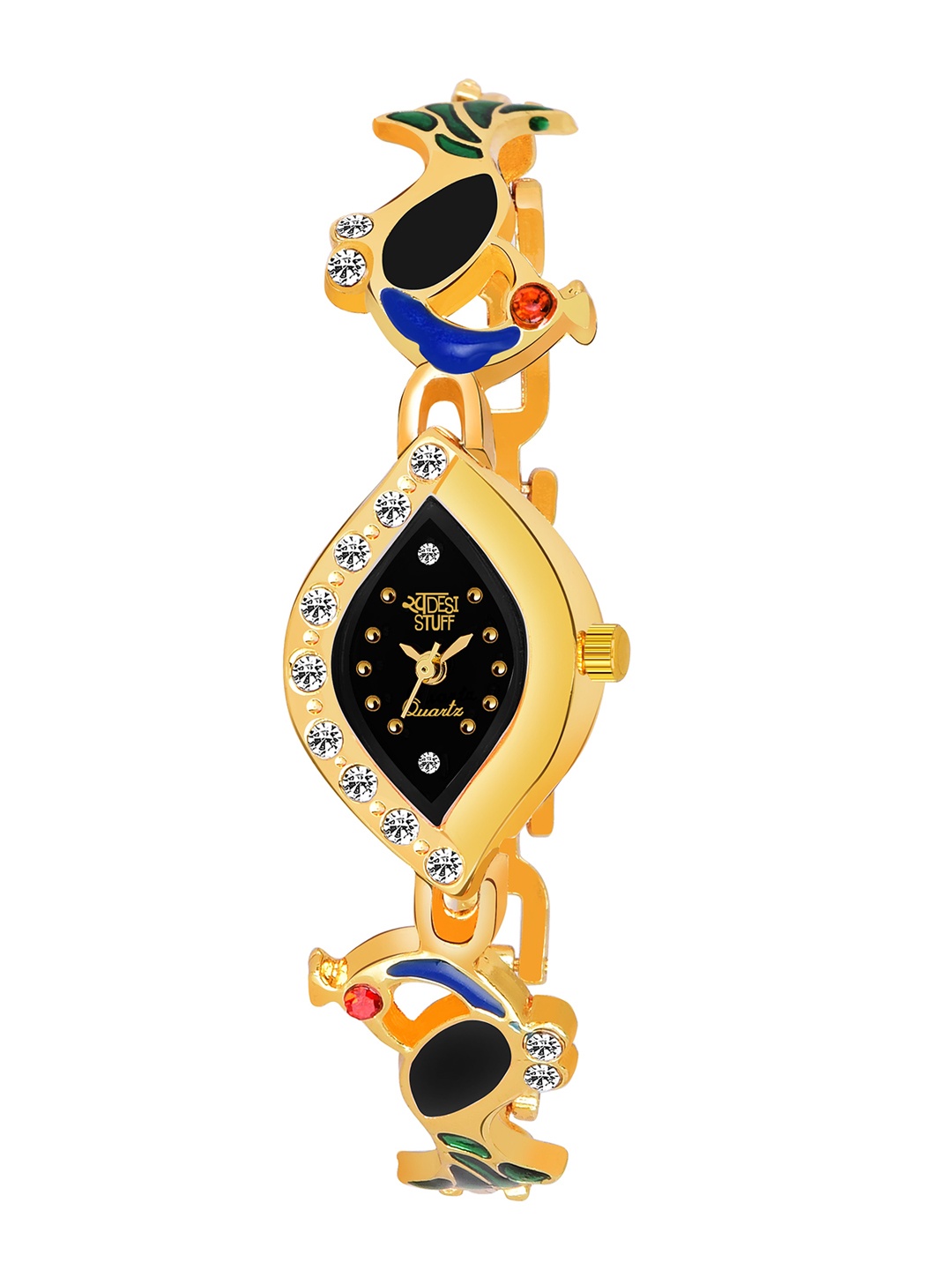 

SWADESI STUFF Girls Gold-Toned & Black Analogue Watch SDS 85