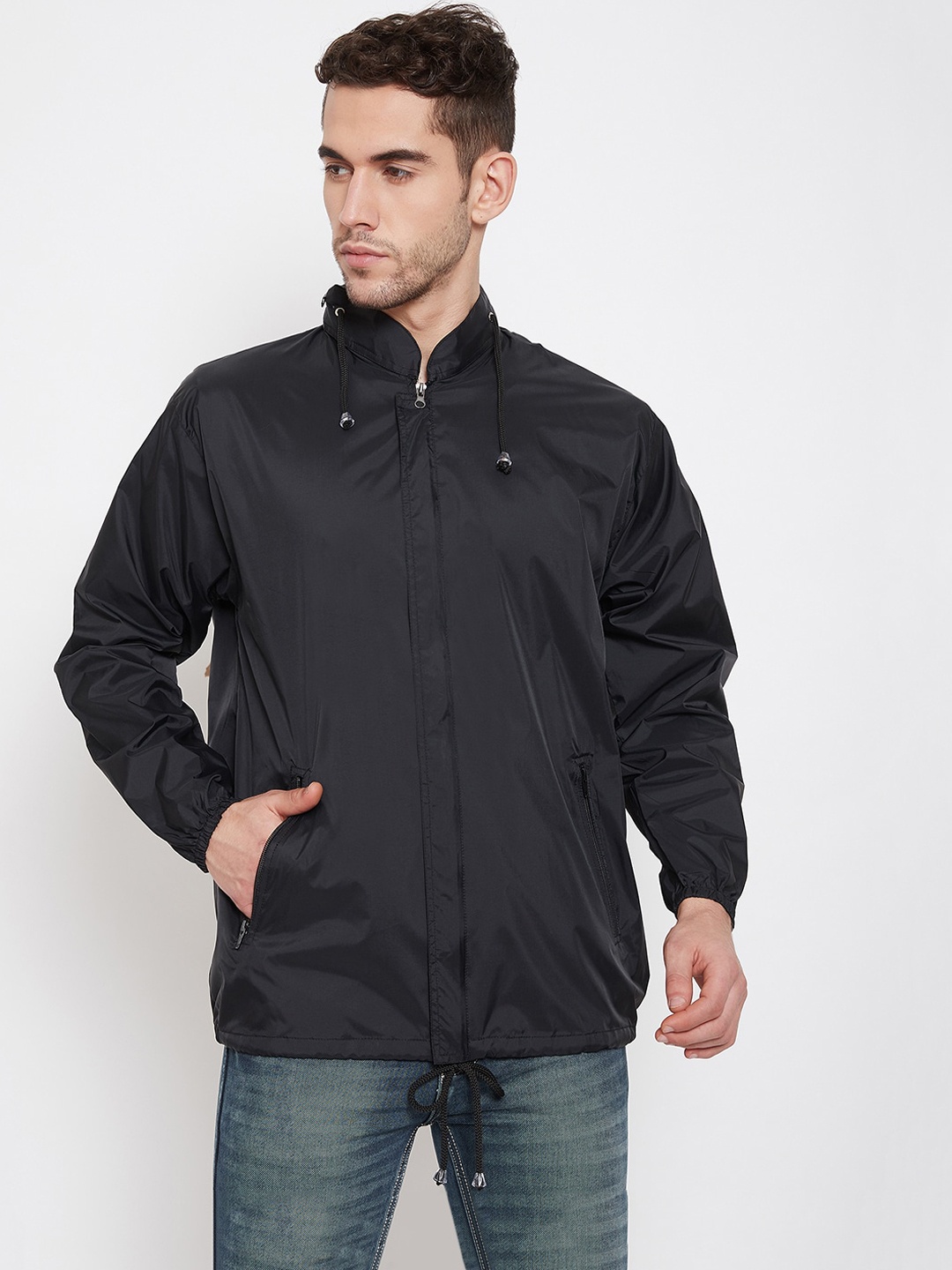 

Okane Men Black Solid Rain Jacket
