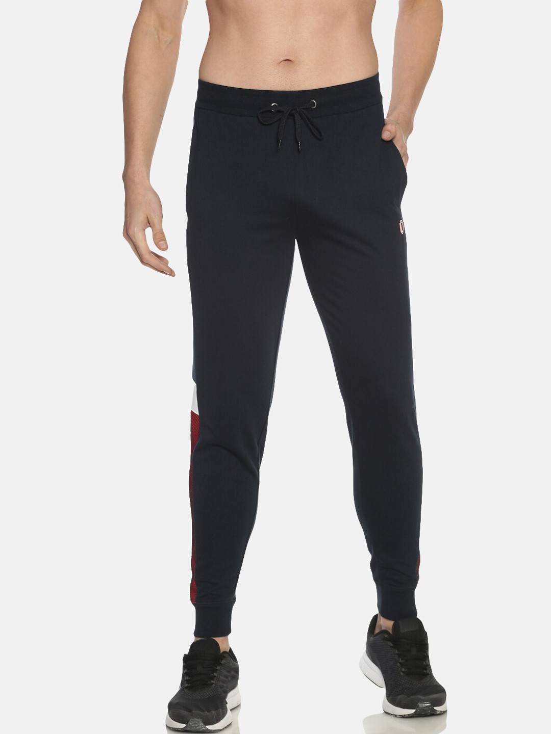 Dollar Men Navy Blue Solid Slim-Fit Track Pants