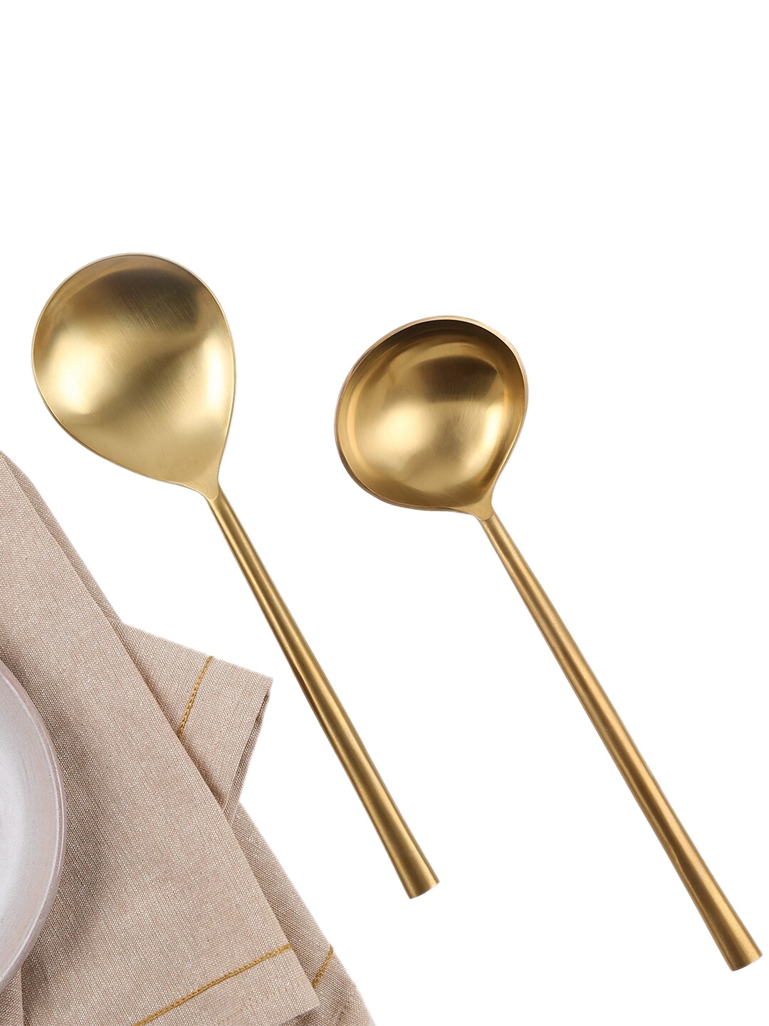 

Ellementry Set Of 2 Gold-Toned Handcrafted Masai Ladles