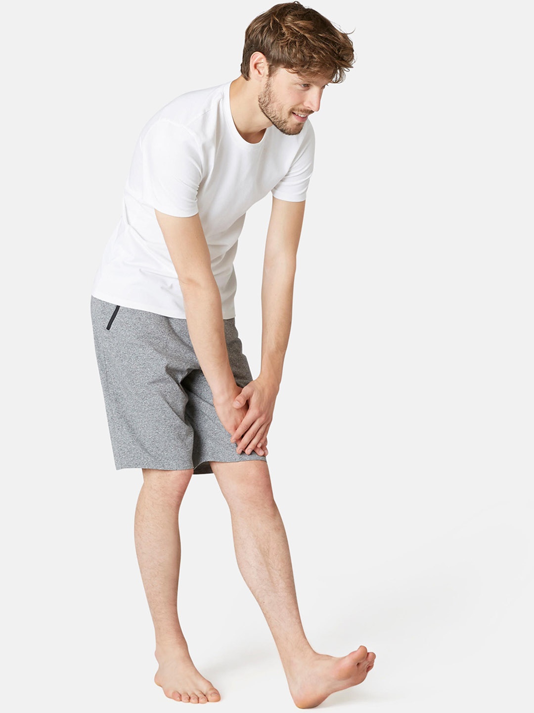 

NYAMBA By Decathlon Men Grey Solid Regular Fit Regular Pilates Shorts