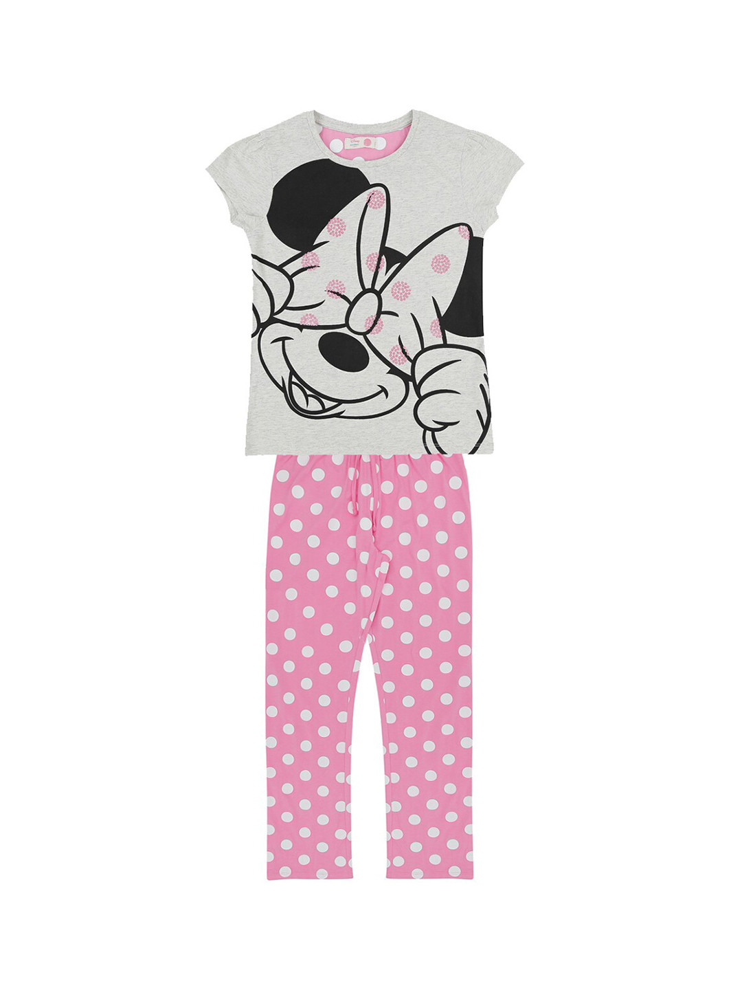 

Pantaloons Junior Girls Grey & Pink Printed Night suit 205000006008518